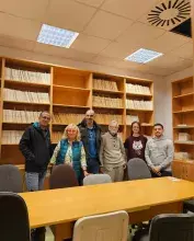 Fot. 2 W archiwum SBWP. Od lewej: Pascal Azar, prof. Magdalena Remisiewicz, Dr Michel Sawan, prof. Przemysław Busse, Iga Rydzewska, Charbel Namnoum