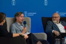 prof. Jacek Radwan (UAM, WB UG Katedra Imienna prof. Wacława Szybalskiego) oraz prof. Grzegorz Węgrzyn (WB UG, RDN) oraz 