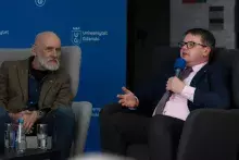 prof. Jan Marcin Węsławski (IO PAN) oraz prof. Wiesław Laskowski (WB UG, Prorektor ds. Badań)