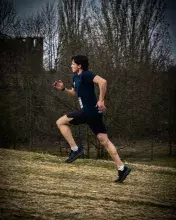 Piotr Baranowski podczas biegu