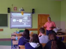 Salezjańskie Liceum Ogólnokształcące w Rumi, wykład dr Luis Rios Hernandez pt. "Microbiology and water quality"   fot.  Justyna 
