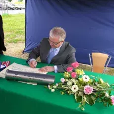 Uroczystość wmurowania aktu erekcyjnego pod nowy budynek Wydziału Biologii (19.05.2008)
