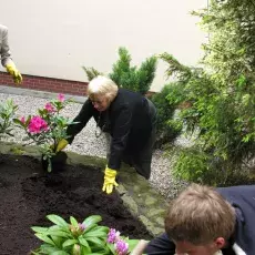 "Upiększanie" patia w budynku przy ul. Kładki 24 w Gdańsku (22.05.2009)