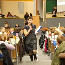 mgr Anna Kossobucka podczas wykładu