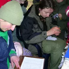 12.04.2011 - mgr Brygida Manikowska ze Stacji Badania Wędrówek Ptaków prowadzi zajęcia pt. "Tam i z powrotem do ziemi przodków czyli migracje ptaków" dla uczniów V LO w Gdyni
