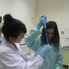08.11.2011 - dr Anna Wysocka oraz mgr Lidia Łukaszewska z Katedry Genetyki prowadzą zajęcia pt. " Bliskie spotkania z cząsteczką życia - izolacja DNA " dla uczniów IV LO w Gdyni