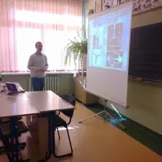 28.10.2013r, Zespół Szkół Sportowych i Ogólnokształcących w Gdańsku, wykład dr Wojciecha Pokory - " Rośliny modyfikowane genetycznie - jak to się robi?" fot. Beata Bogalewska