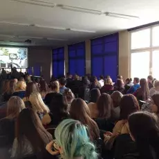 Wykład dr hab. Piotra Rutkowskiego pt. "Życie erotyczne roślin" w&#160;II LO w&#160;Tczewie   fot. Szymon Machalski